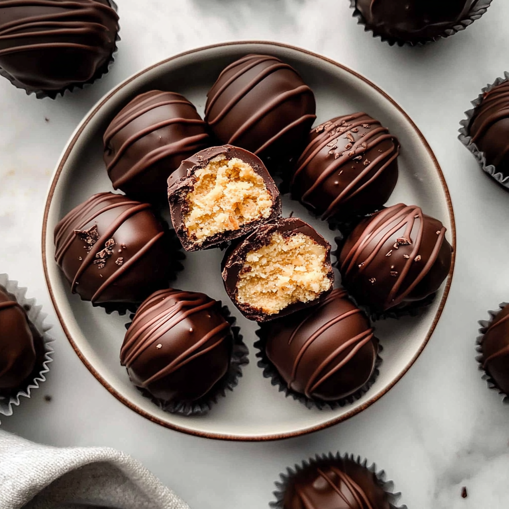 Recipe preparation for Creamy Chocolate Peanut Butter Balls