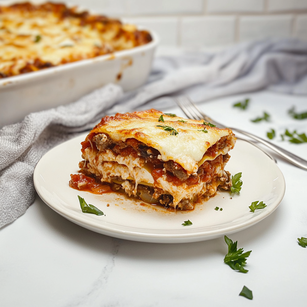 Recipe preparation for Braised Short Rib Lasagna with Béchamel