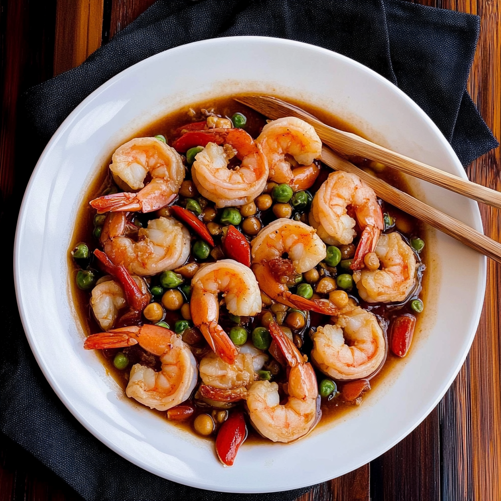 Recipe preparation for kung pao shrimp