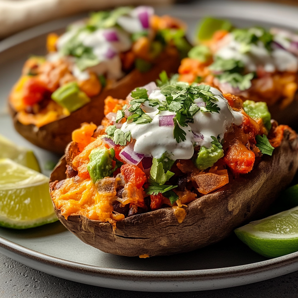 Recipe preparation for Mexican Stuffed Sweet Potatoes