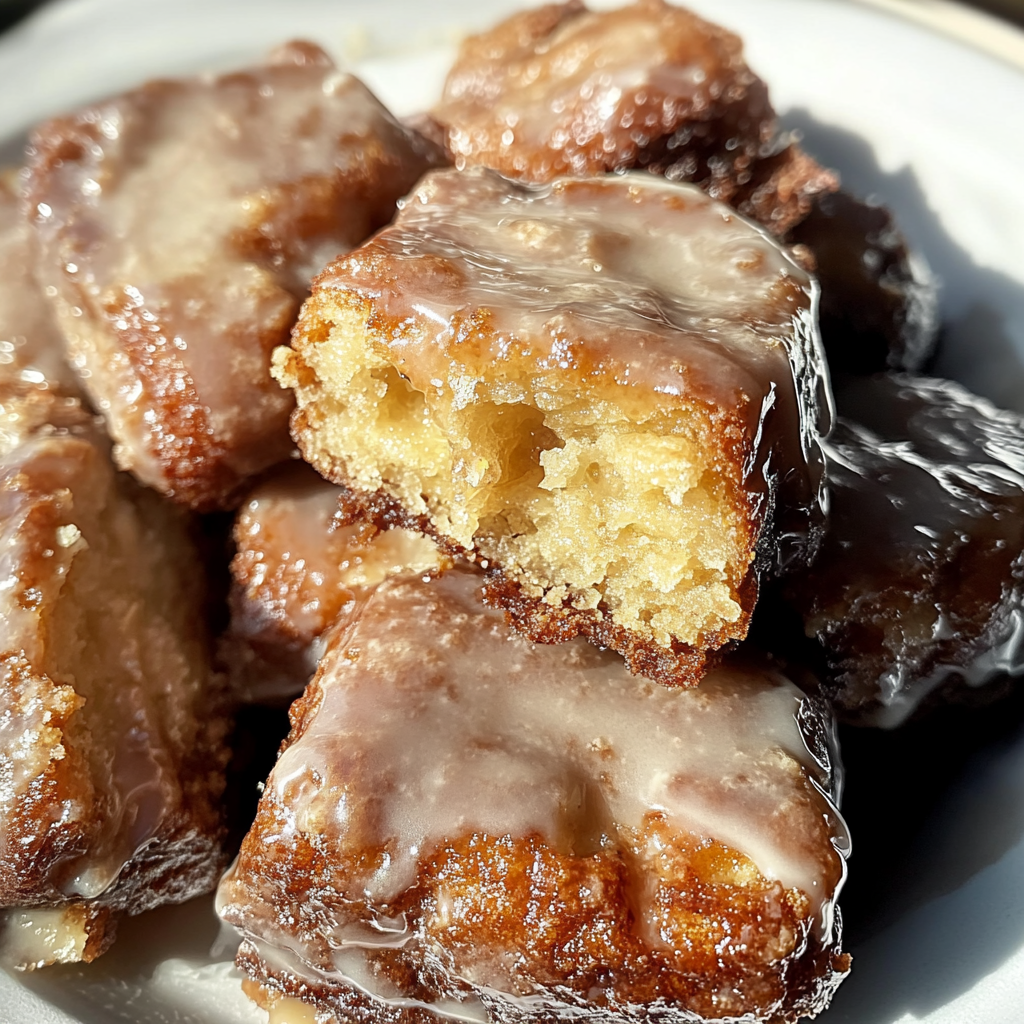 Recipe preparation for Old-Fashioned Buttermilk Donuts Bars with Brown Butter Maple Vanilla Bean Glaze