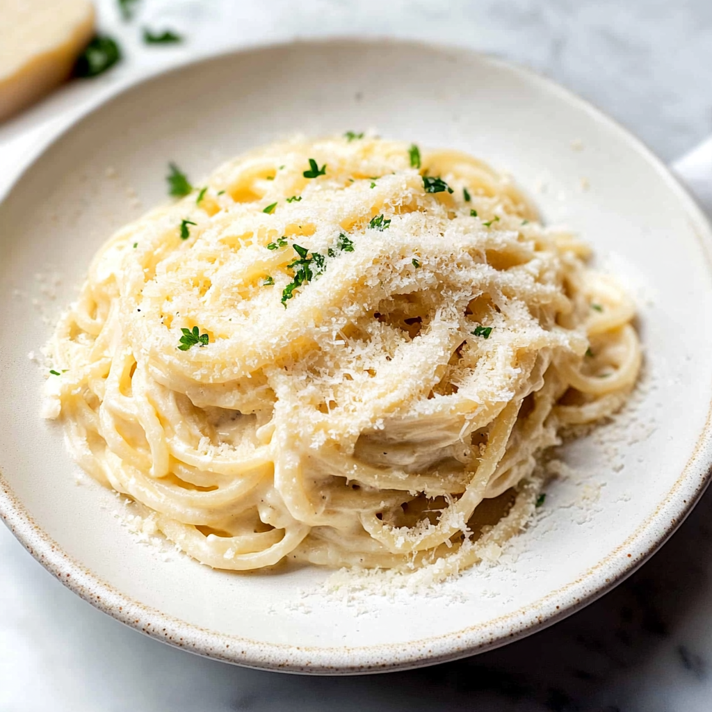 Recipe preparation for One Pot Creamy Garlic Pasta
