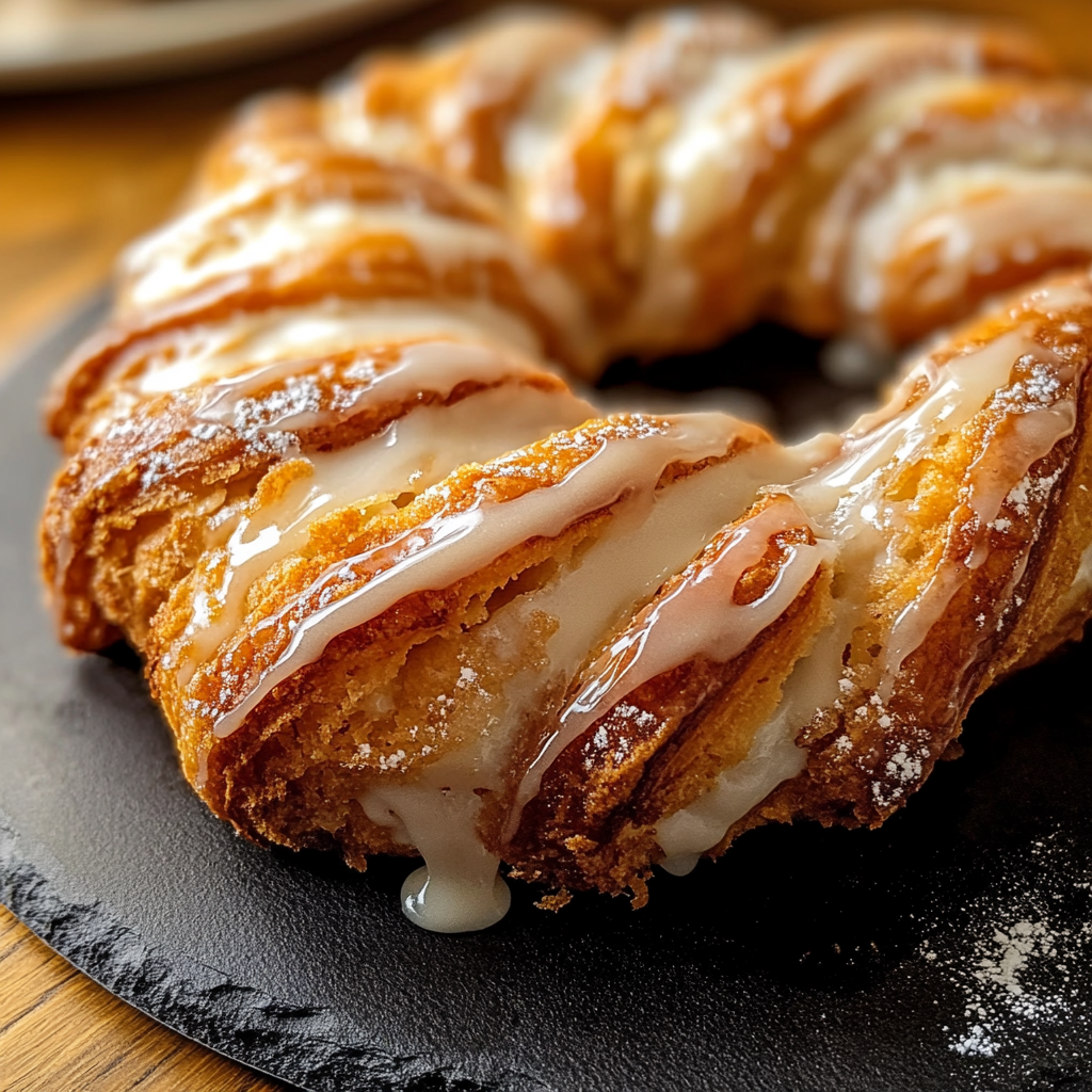 Recipe preparation for apple kringle with vanilla glaze