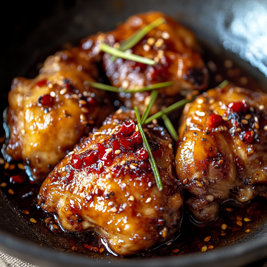 Recipe preparation for cooker teriyaki chicken with sticky