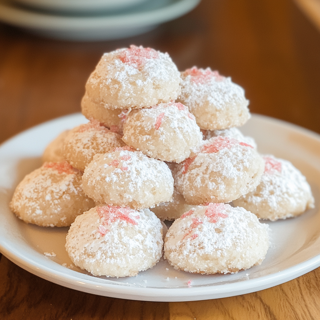 Recipe preparation for peppermint snowball cookies