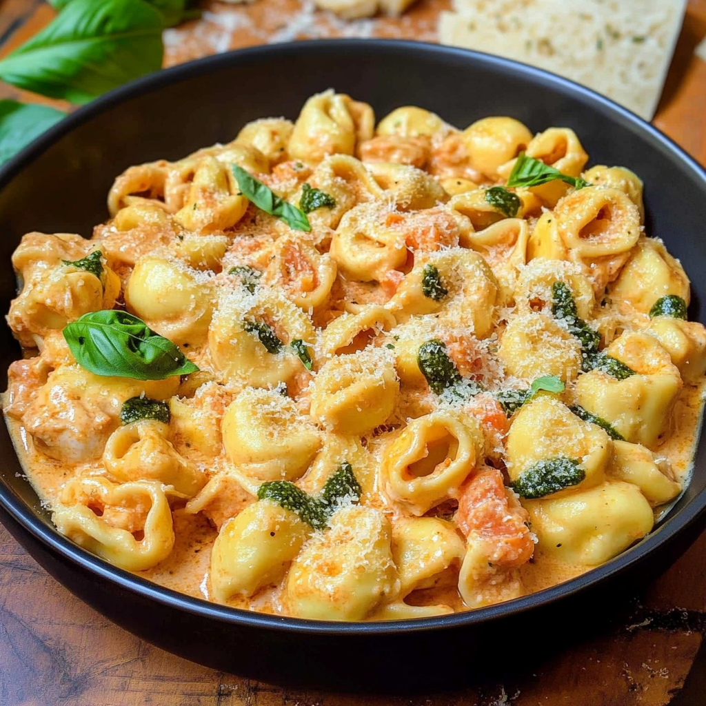 Recipe preparation for crockpot chicken tortellini