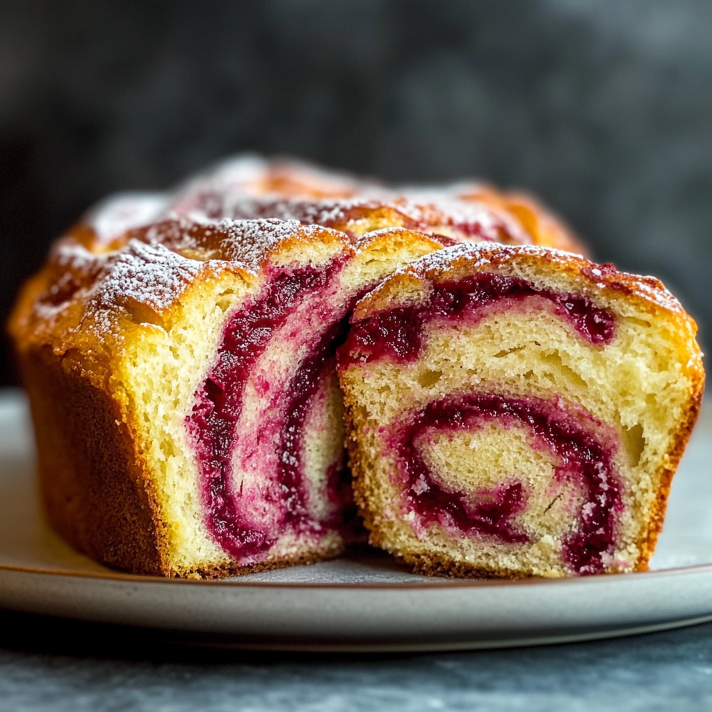 Recipe preparation for raspberry swirl brioche loaf