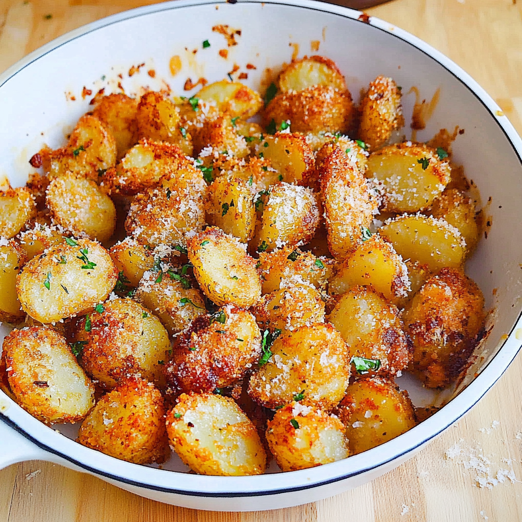 Recipe preparation for crispy crunchy parmesan potatoes