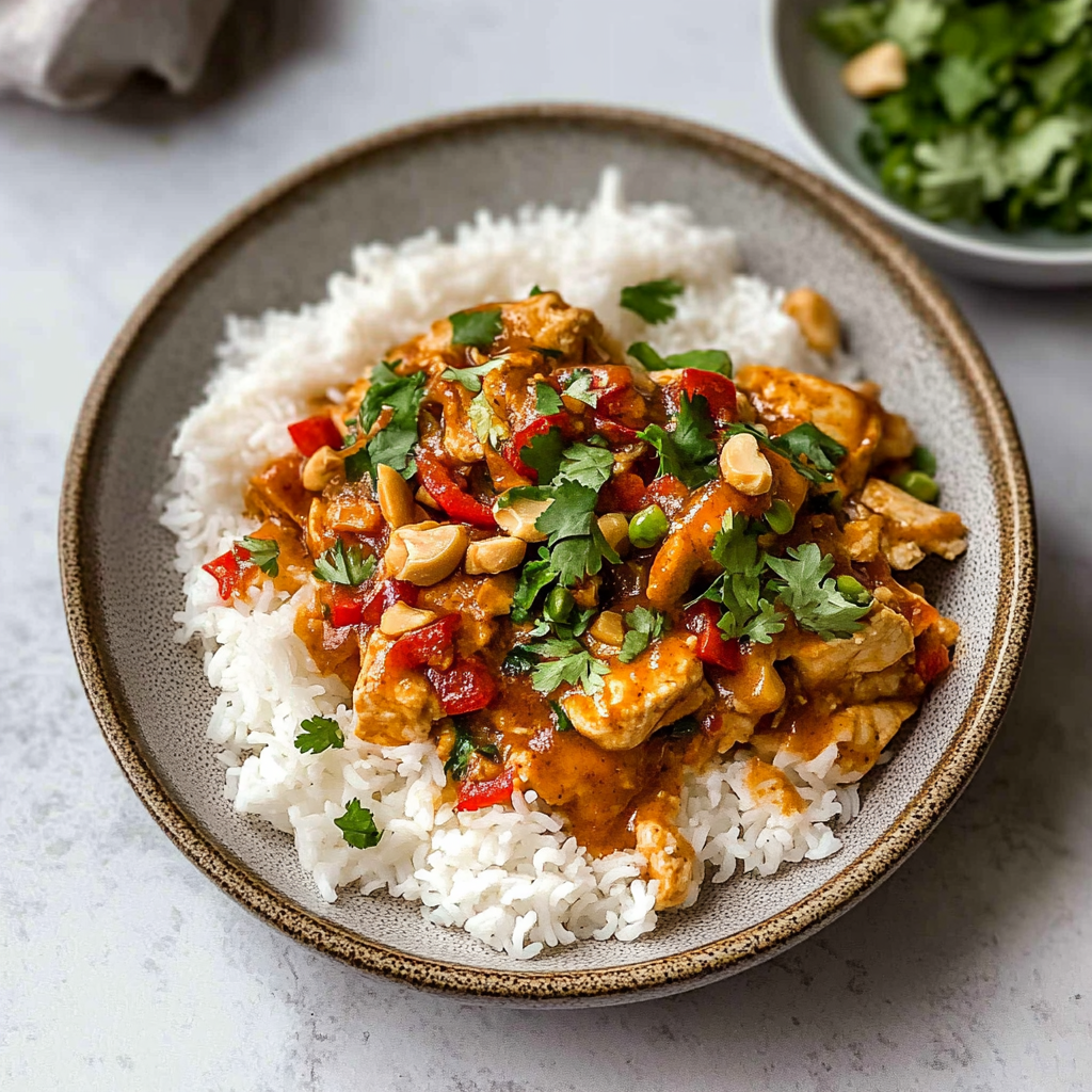 Recipe preparation for slow cooker peanut chicken