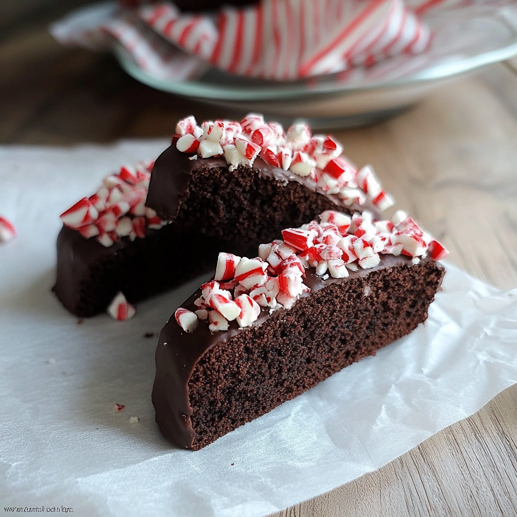 Recipe preparation for Chocolate Peppermint Biscotti