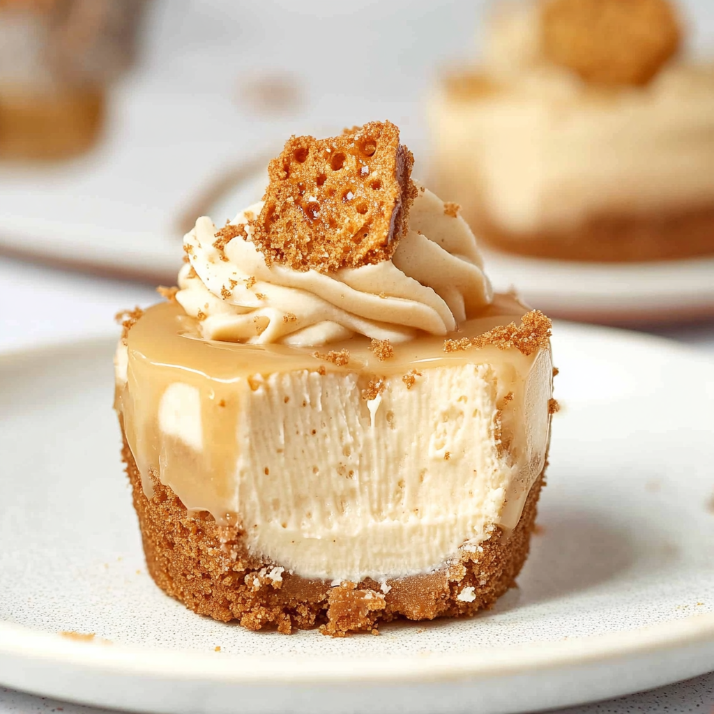 Recipe preparation for Baked Biscoff Cheesecake Minis