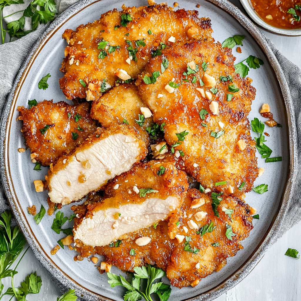 Recipe preparation for Crispy Garlic Butter Chicken