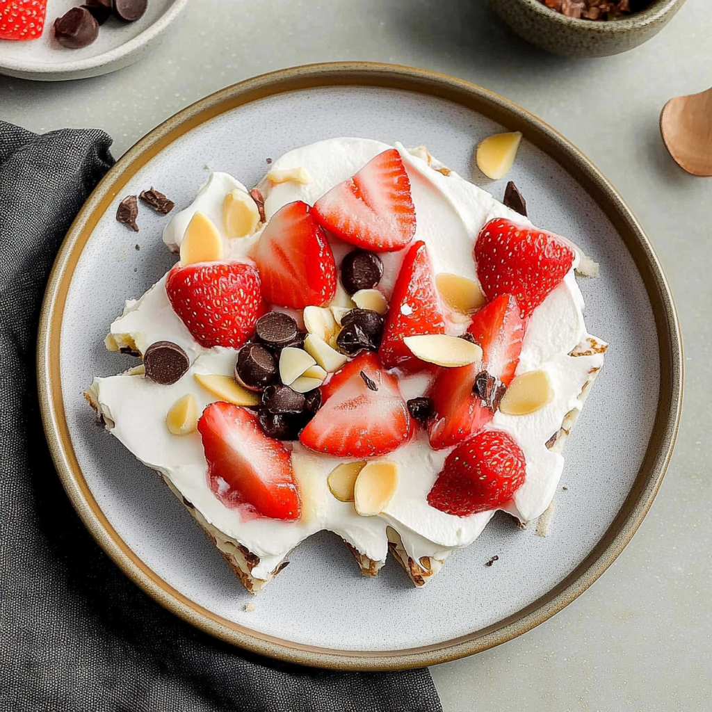 Recipe preparation for Strawberry Yogurt Mousse Bark