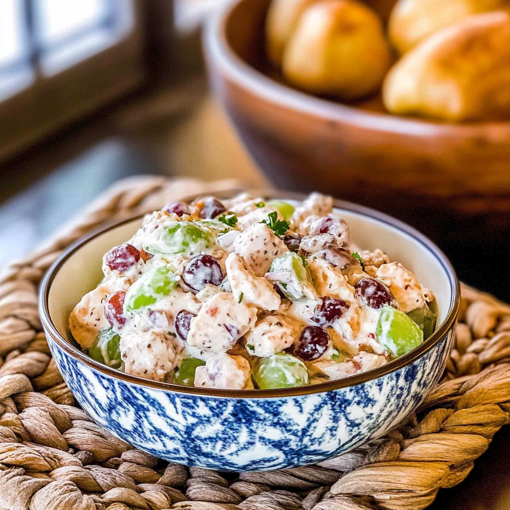 Recipe preparation for Packed Chicken and Grape Salad