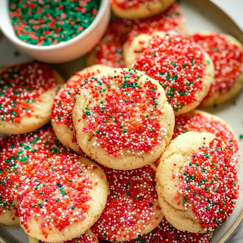 Recipe preparation for Christmas Sprinkle Sugar Cookies