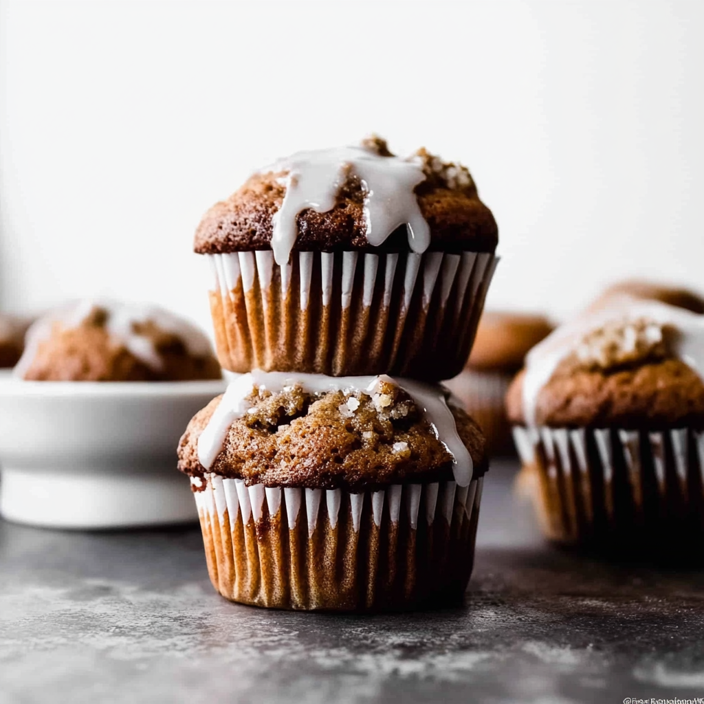 Recipe preparation for Gingerbread Muffins with Lemon Glaze