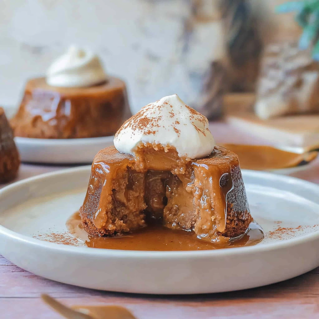 Recipe preparation for Spiced Sticky Toffee Puddings