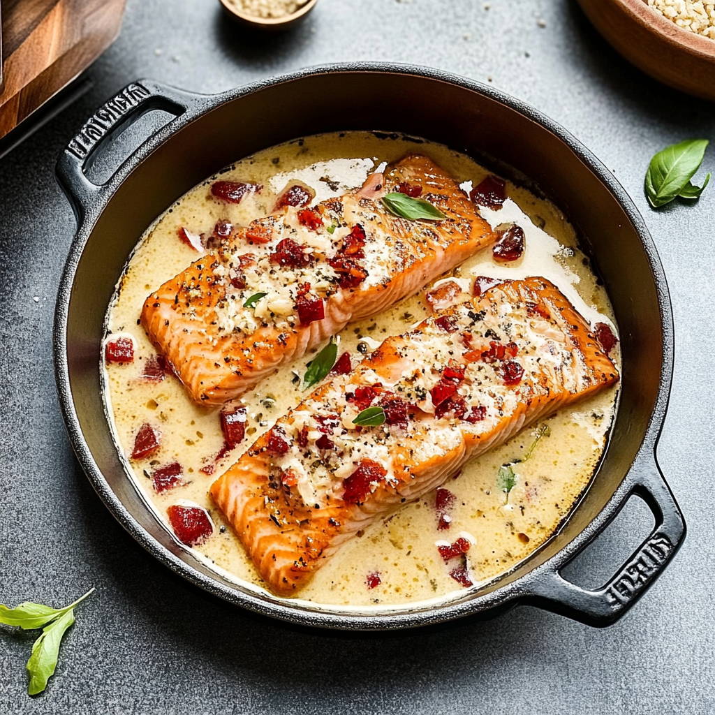 Recipe preparation for marry me salmon