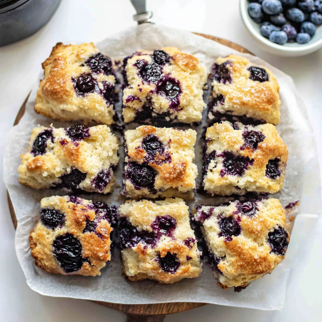 Recipe preparation for Blueberry Butter Swim Biscuits