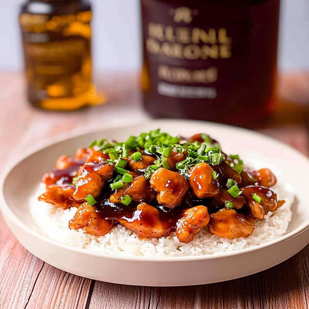Recipe preparation for Bourbon Chicken
