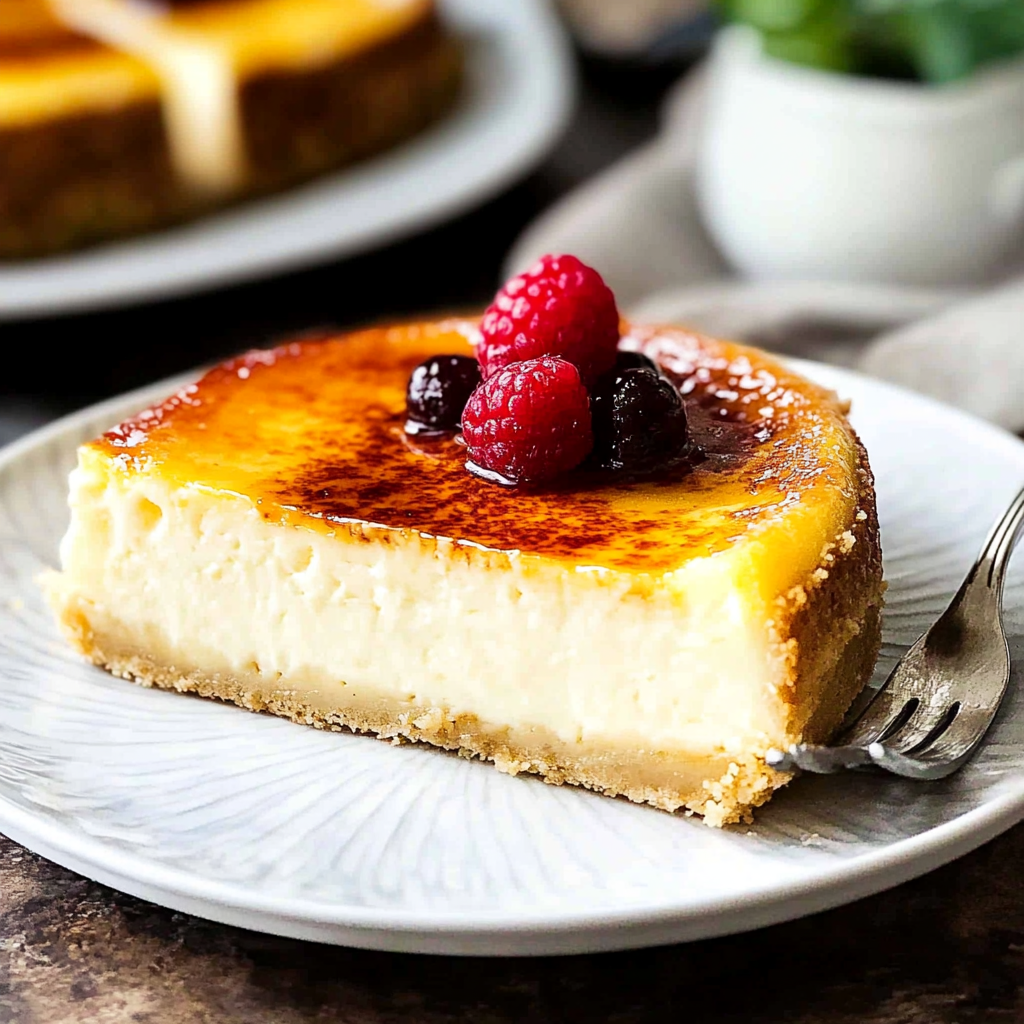 Recipe preparation for Creme Brulee Cheesecake