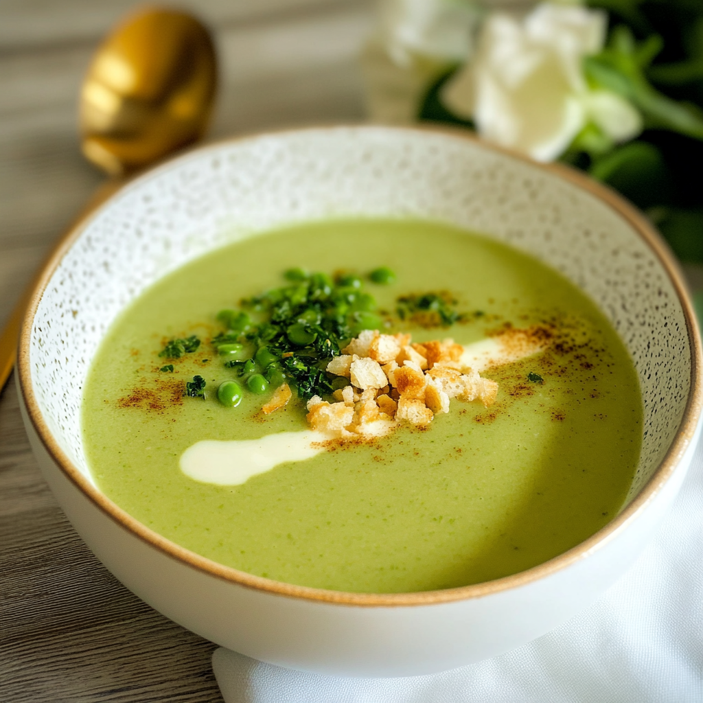 Recipe preparation for Fresh Pea Soup