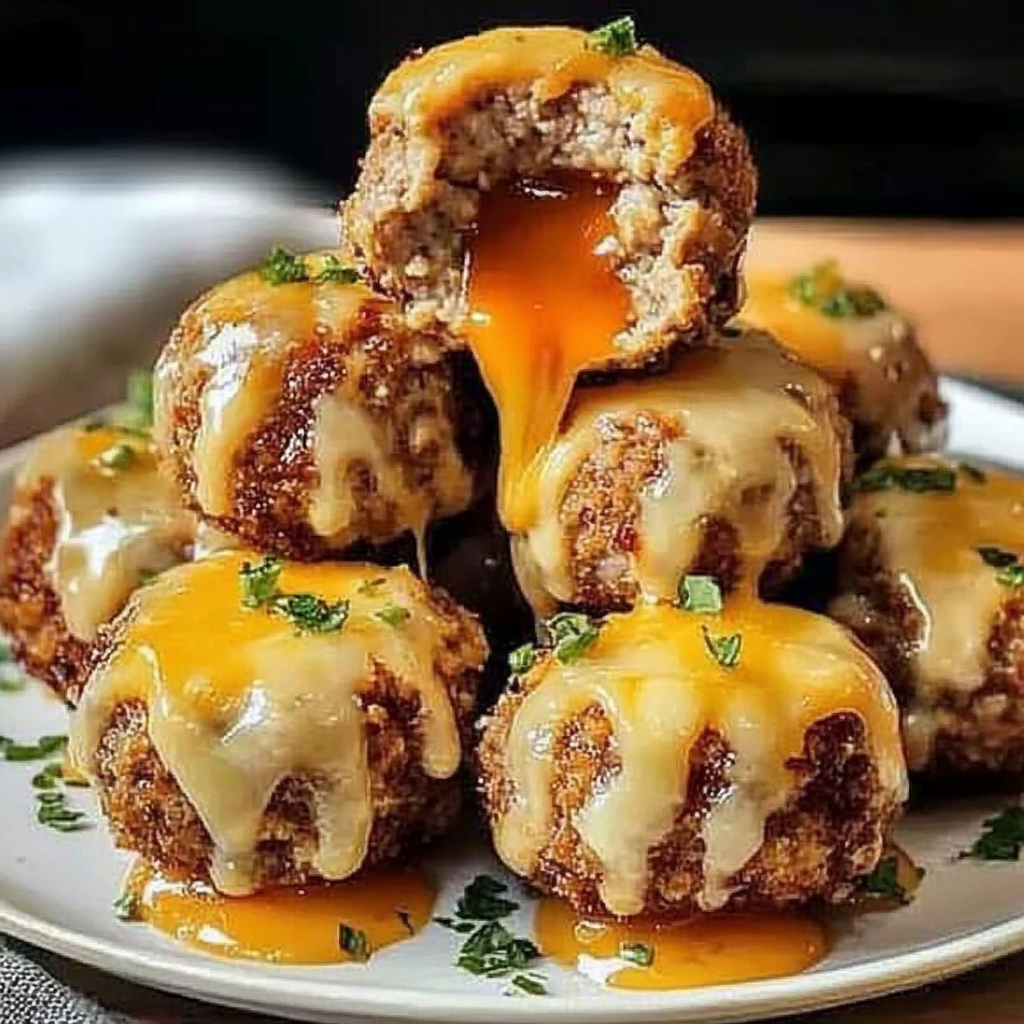 Recipe preparation for cheesy stuffed meatloaf bites