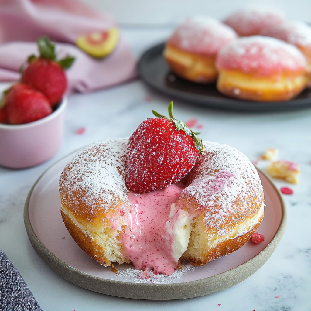 Recipe preparation for Pink Mascarpone Donut