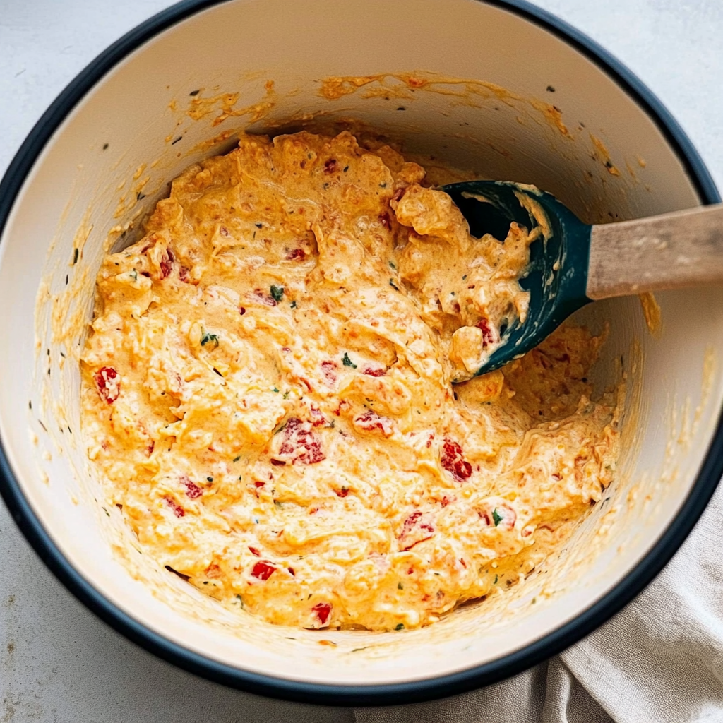 Recipe preparation for pimento cheese dip