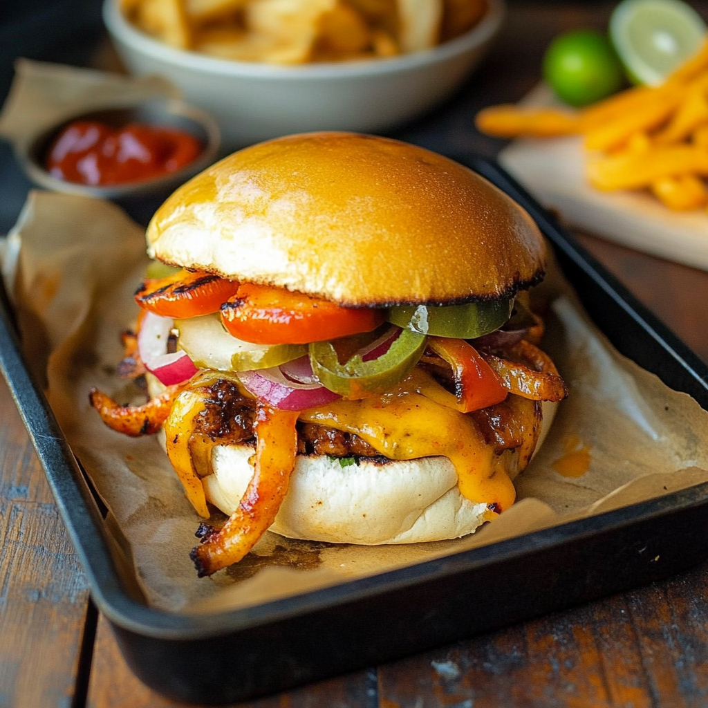 Recipe preparation for fajita style mexican burgers