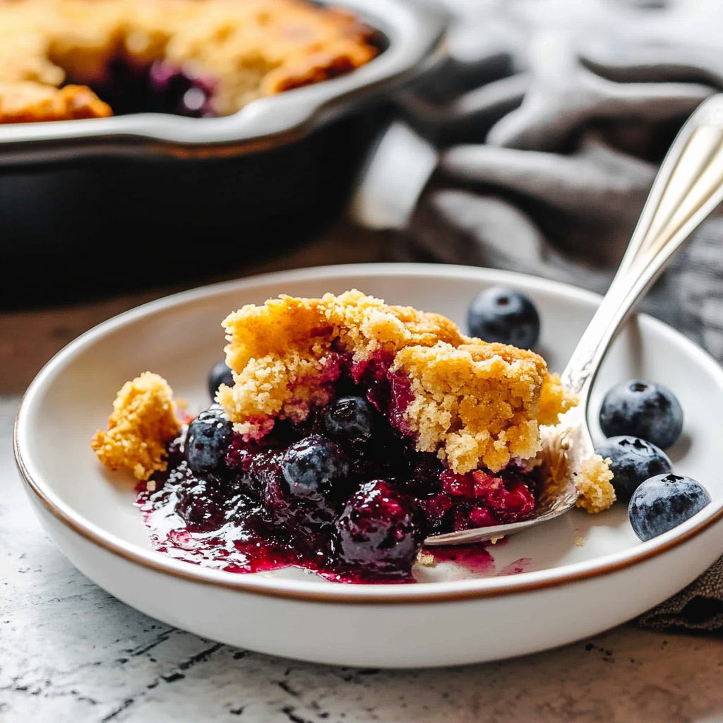 Recipe preparation for easy blueberry cobbler