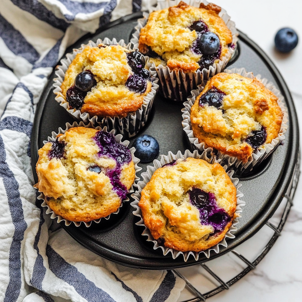 Recipe preparation for blueberry cottage cheese muffins