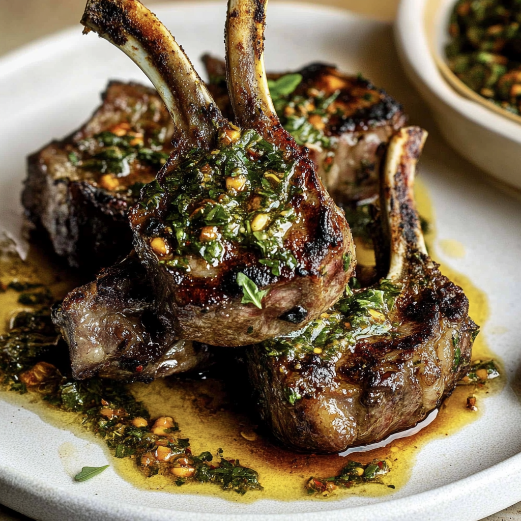 Recipe preparation for grilled lamb chops