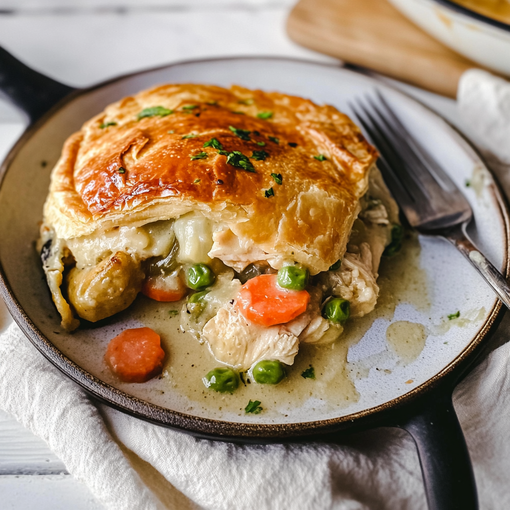 Recipe preparation for skillet chicken pot pie