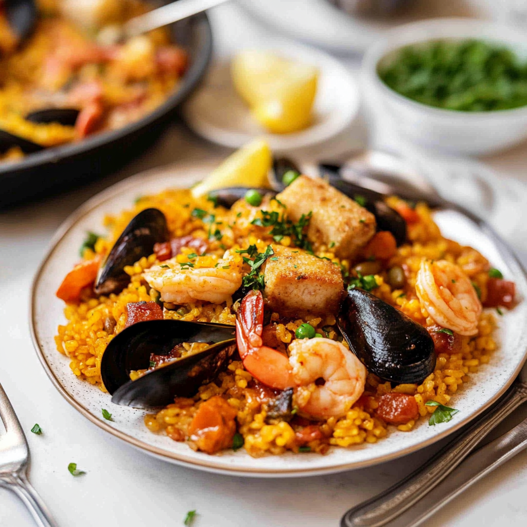 Recipe preparation for spanish paella