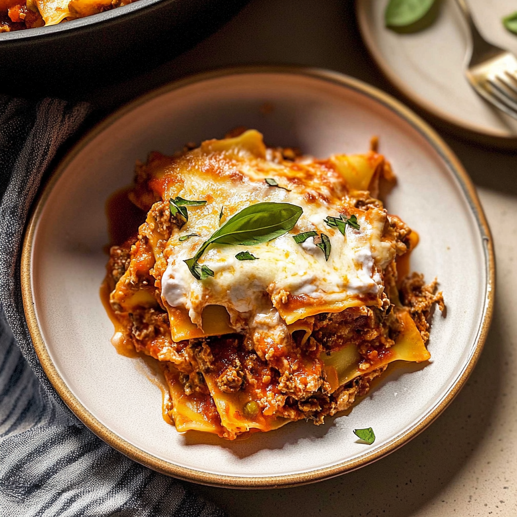 Recipe preparation for skillet lasagna