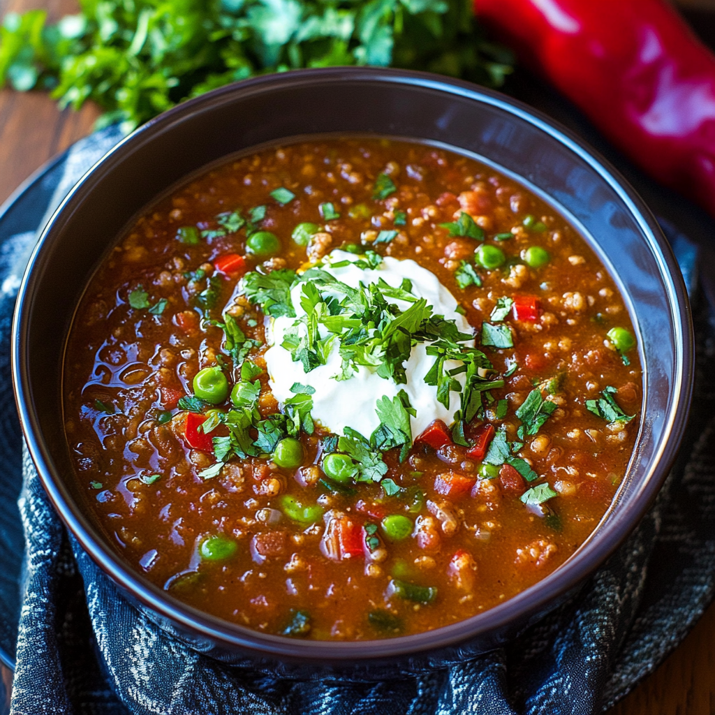 Recipe preparation for vegan stuffed pepper soup