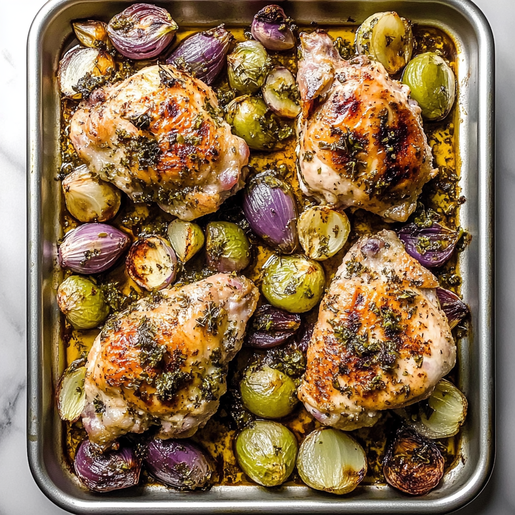 Recipe preparation for sheet pan chicken thighs