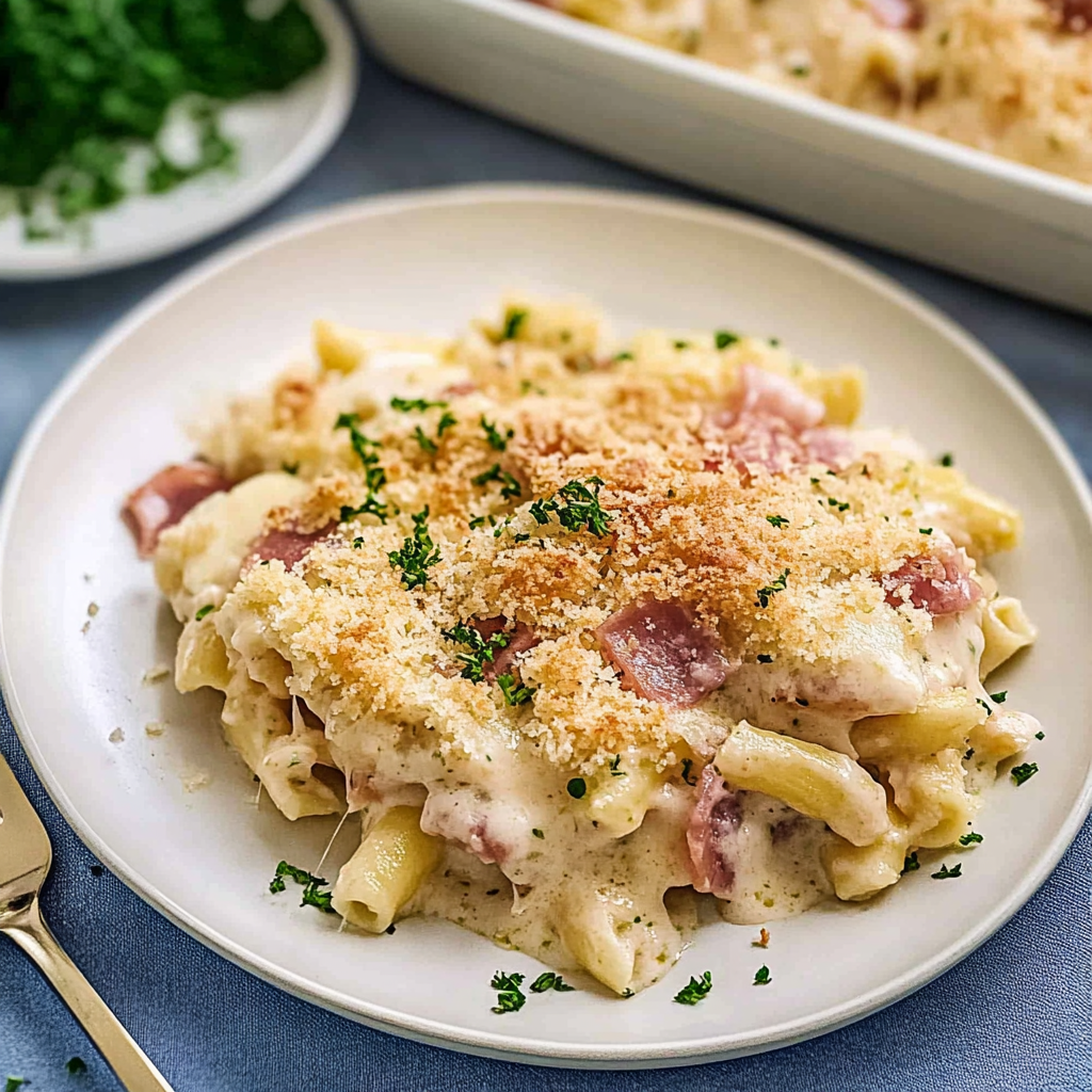 Recipe preparation for chicken cordon bleu casserole