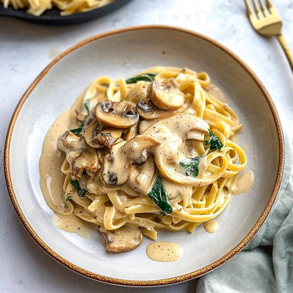 Recipe preparation for chicken and mushroom florentine pasta recipe