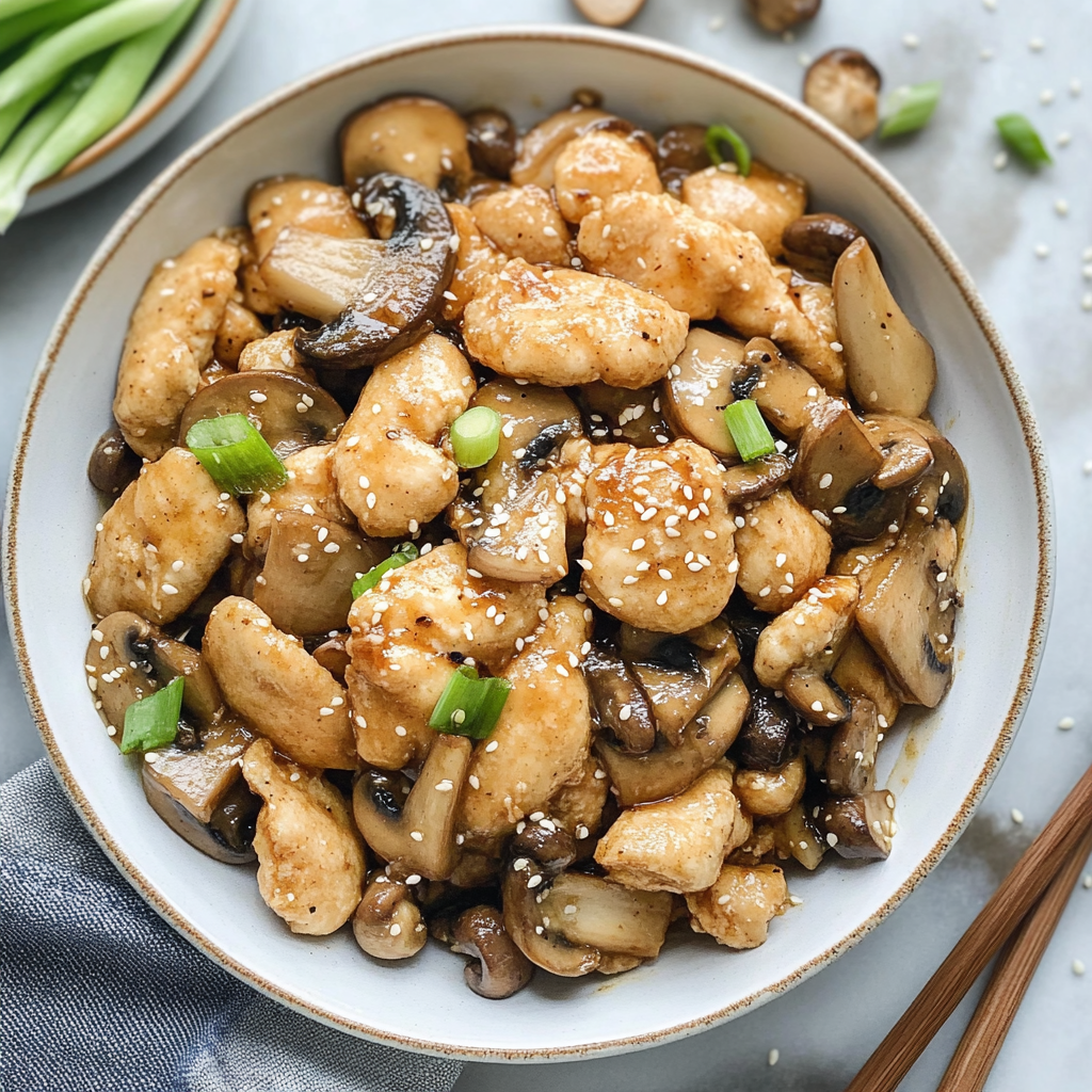 Recipe preparation for panda express mushroom chicken copycat