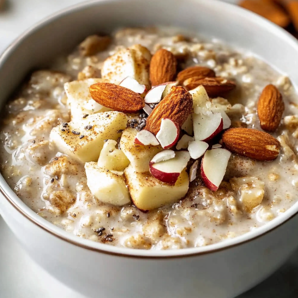 Recipe preparation for apple cinnamon overnight oats