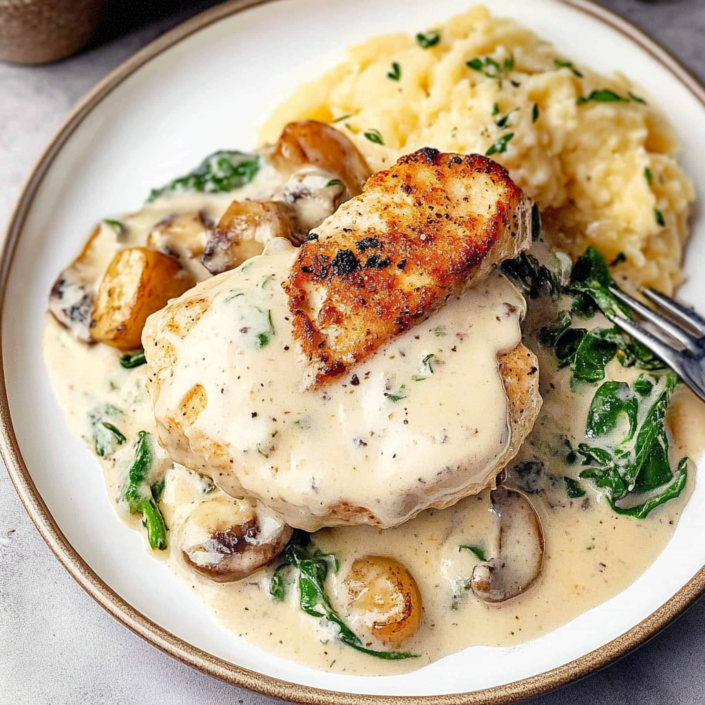 Recipe preparation for chicken florentine