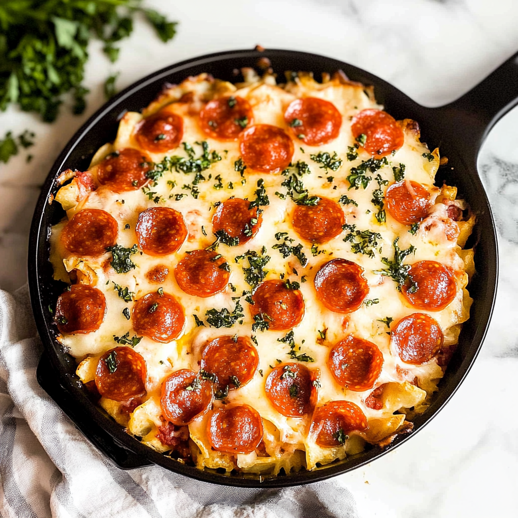 Recipe preparation for pizza casserole