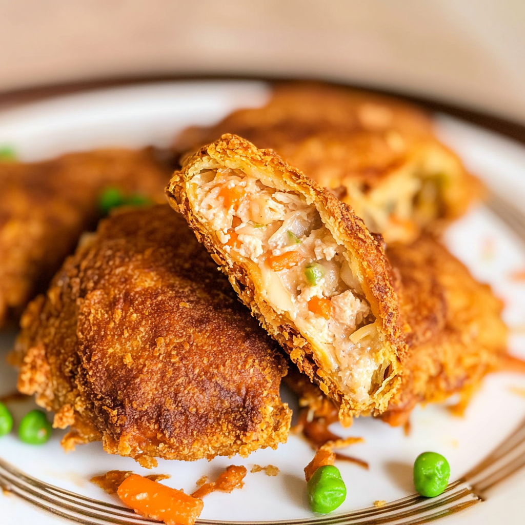 Recipe preparation for fried chicken pot pie pockets