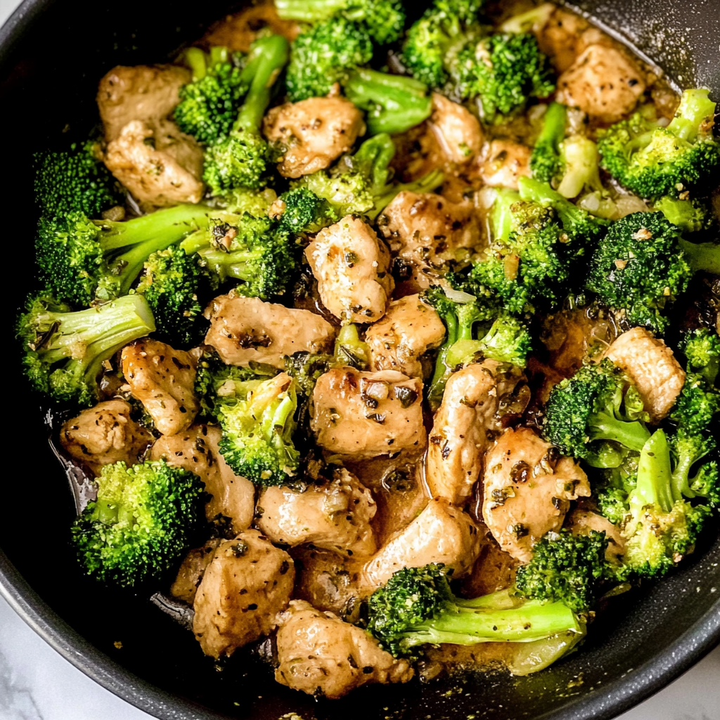 Recipe preparation for garlic butter chicken broccoli