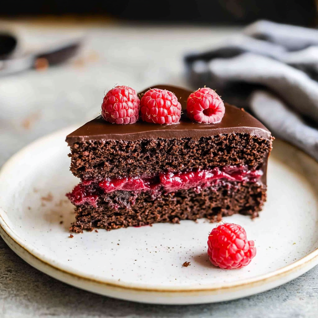 Recipe preparation for chocolate raspberry cake