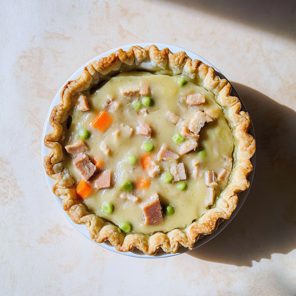 Recipe preparation for ham pot pie