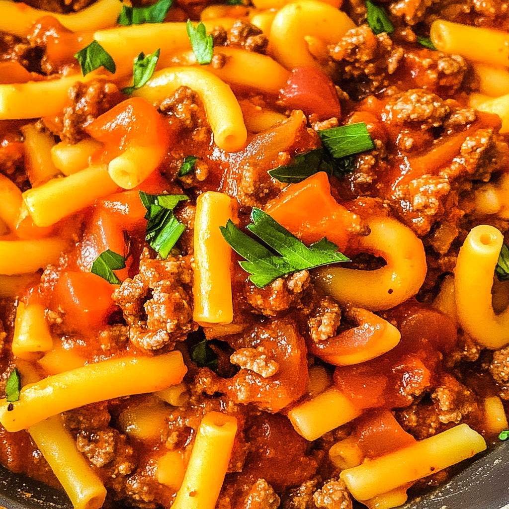 Recipe preparation for sloppy joe pasta