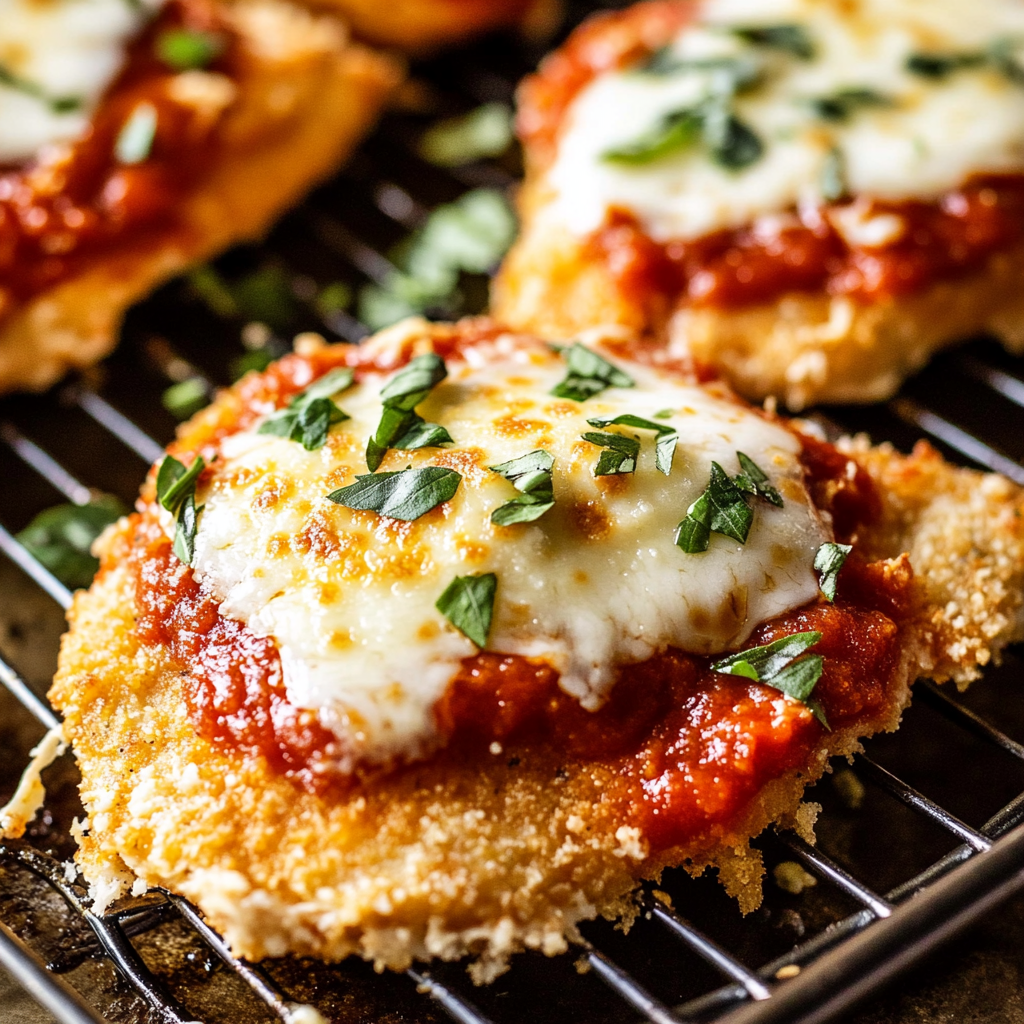 Recipe preparation for oven baked chicken parmesan